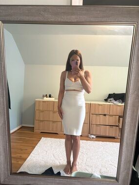 White Cutout Two-Piece Dress